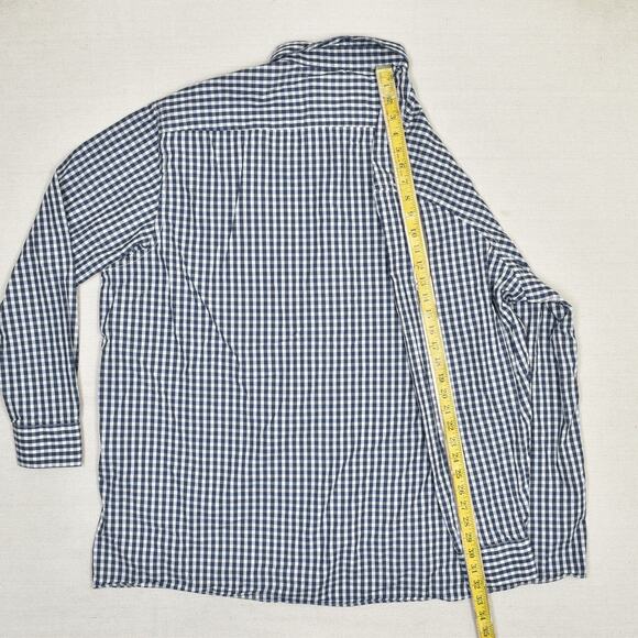 Casa Moda Men Button Down Shirt Plaid Long Sleeve Cotton Blue Size 4XL Comfort - Picture 6 of 8